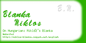 blanka miklos business card